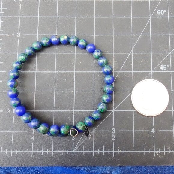 Azurite Beaded Bracelet 1735 - Picture 3 of 5